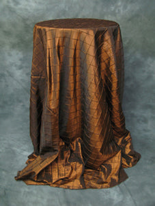 Copper 4" Pintuck Taffeta Tablecloth