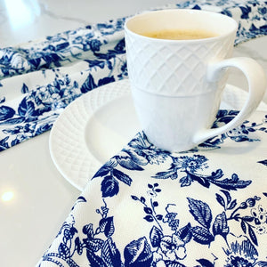 Blue French Toile Printed Napkins