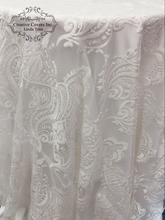 Load image into Gallery viewer, White French Damask Sequin Overlay