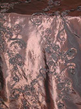 Load image into Gallery viewer, Chocolate Taffeta Rosette Tablecloth